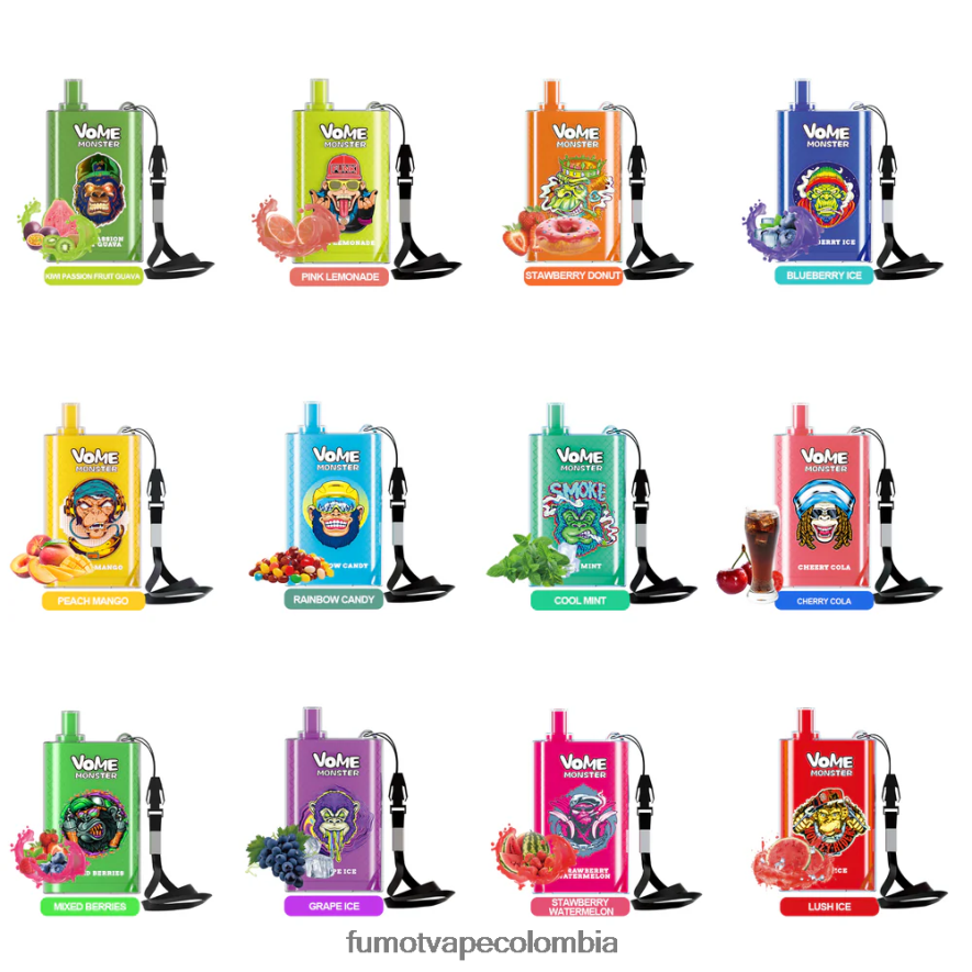 Fumot vape Colombia - Dispositivo de vapeo desechable 10000 - 20 ml (1 pieza) mango durazno Fumot Vome Monster 66880J433