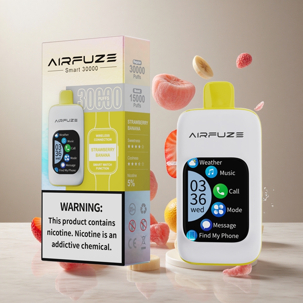 AirFuze Smart 30000 Puffs Fresa Plátano Pantalla Táctil 2.01\" TFT