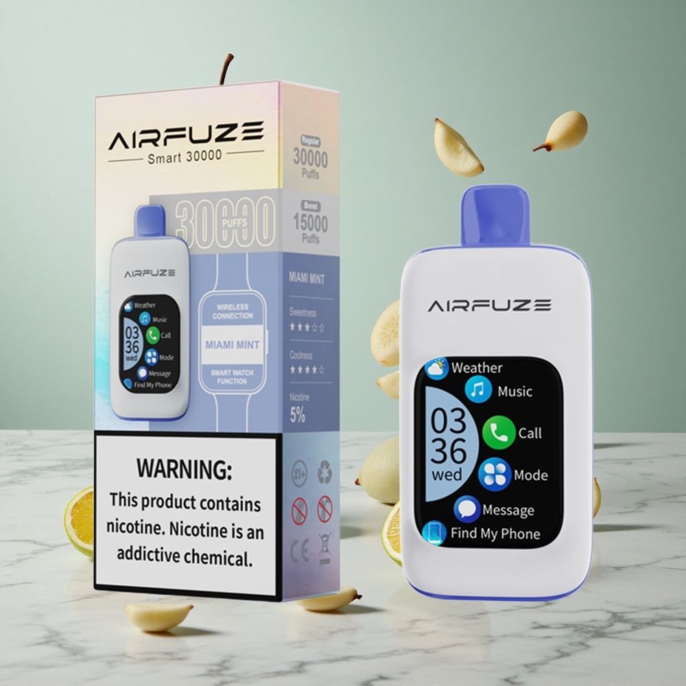 AirFuze Smart 30000 Puffs Pod Desechable Menta de Miami con Pantalla TFT Táctil de 2.01\"