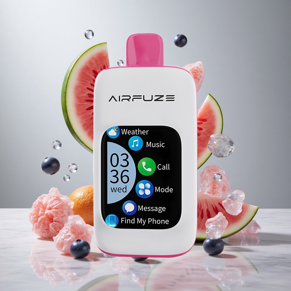 AirFuze Smart 30000 Puffs Vape Desechable Arándano Sandía Pantalla Táctil TFT 2.01"