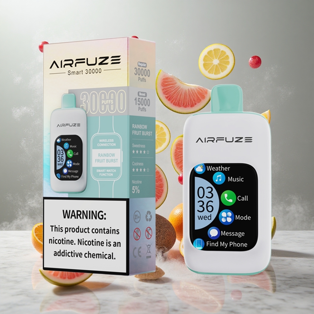 AirFuze Smart 30000 Puffs Vape Desechable Fruta Arcoíris Explosiva con Pantalla Táctil 2.01\" TFT