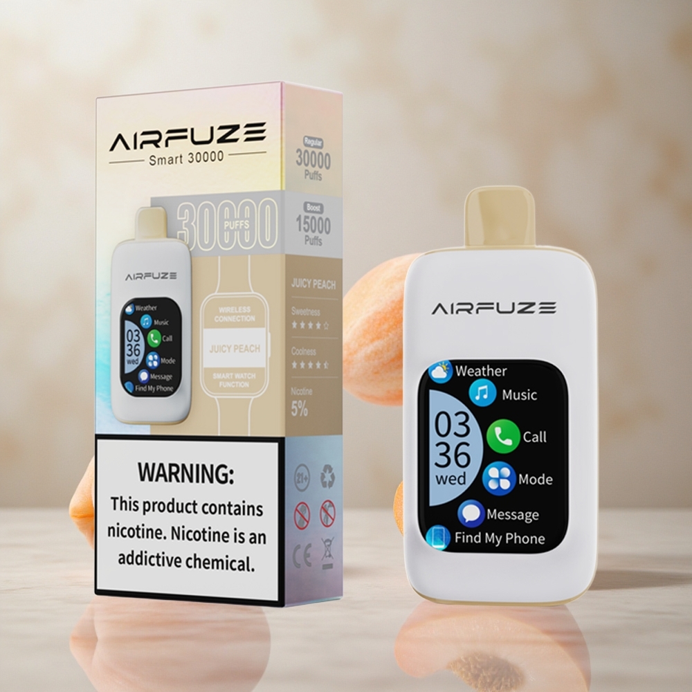 AirFuze Smart 30000 Puffs Vape Desechable Melocotón Jugoso con Pantalla TFT táctil de 2.01\"