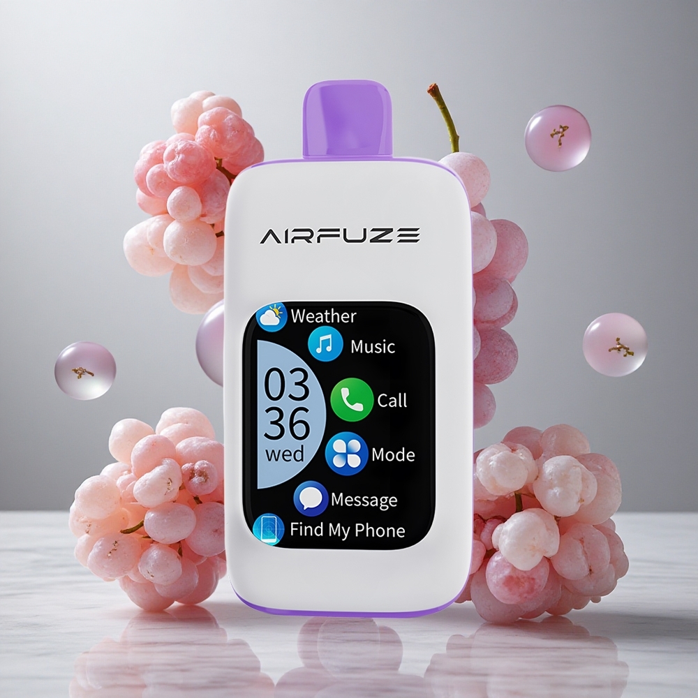 AirFuze Smart 30000 Puffs Vape Desechable Ráfaga de Uva con Pantalla TFT táctil de 2.01"