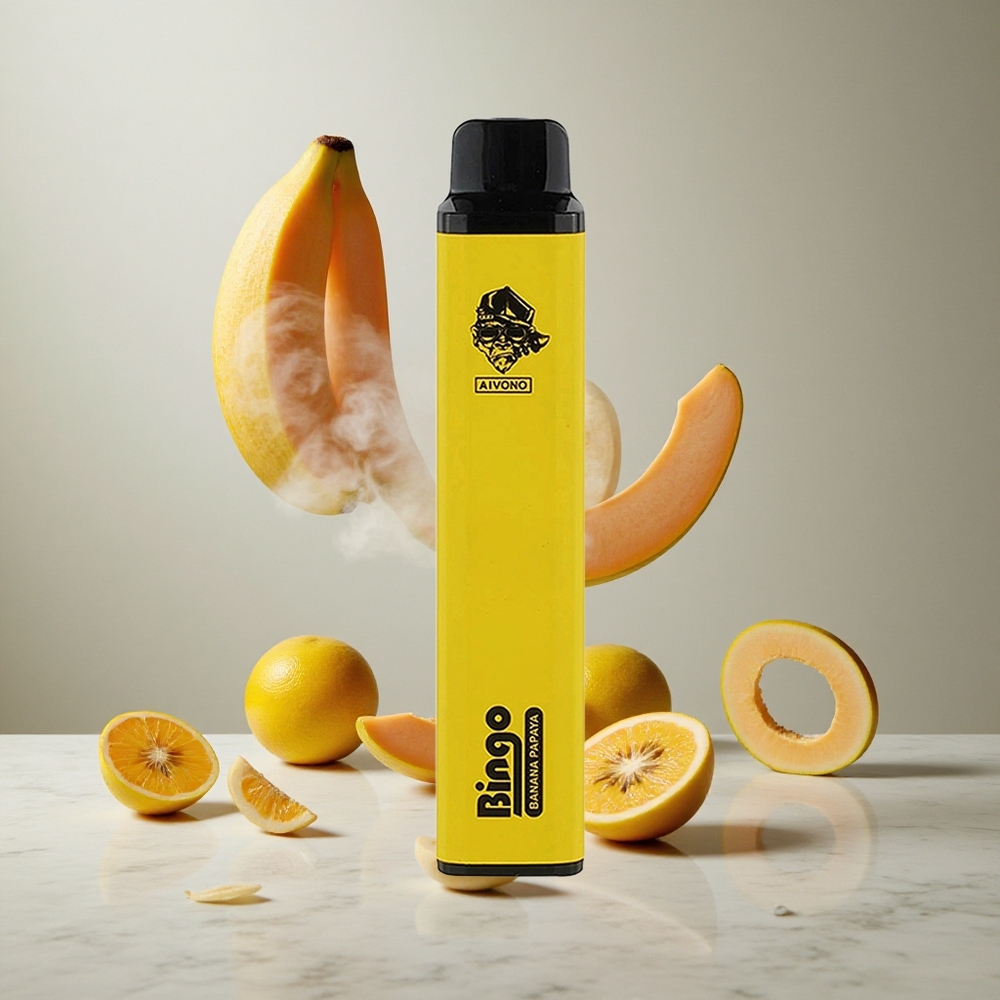 Aivono Aim Bingo 4000 Puffs Vapeador Desechable Banana Papaya Hasta 4000 Puffs