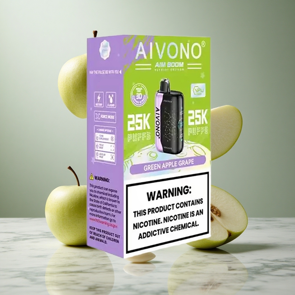 Aivono Aim Boom 25000 Puffs Manzana Verde Uva 28ml Capacidad de E-Líquido