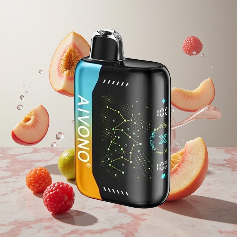 Aivono Aim Boom 25000 Puffs Vape Desechable Frambuesa Melocotón Lima 28ml Capacidad de Líquido