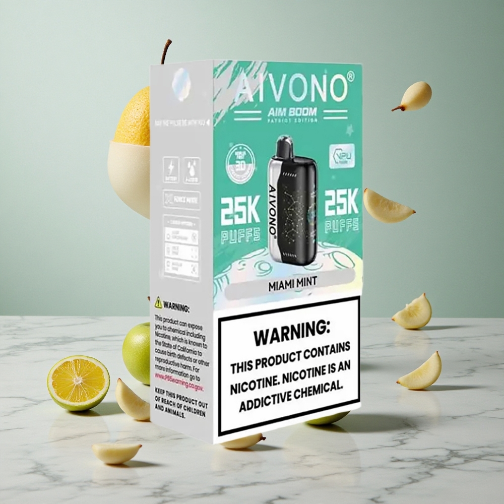 Aivono Aim Boom 25000 Puffs Vape Menta de Miami 28ml Capacidad de E-Líquido