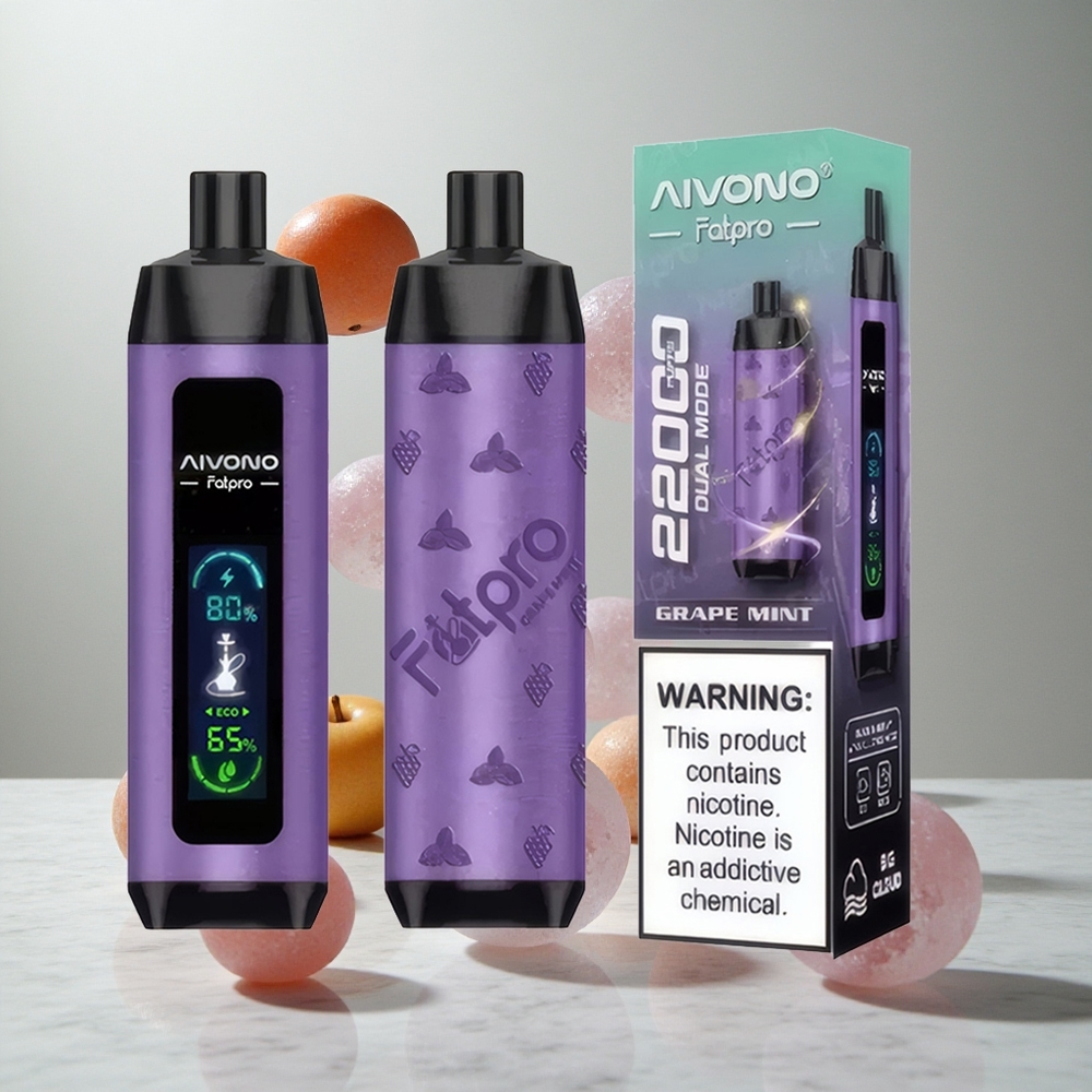 Aivono Aim Fatpro 22000 Puffs Vape Desechable Uva Menta 28ml E-líquido
