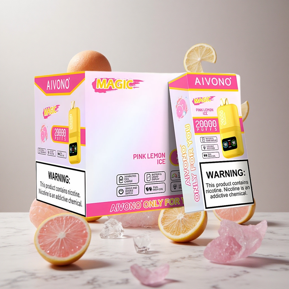 Aivono Aim Magic 20000 Puffs Vape Desechable Limón Rosa Helado con Pantalla LCD