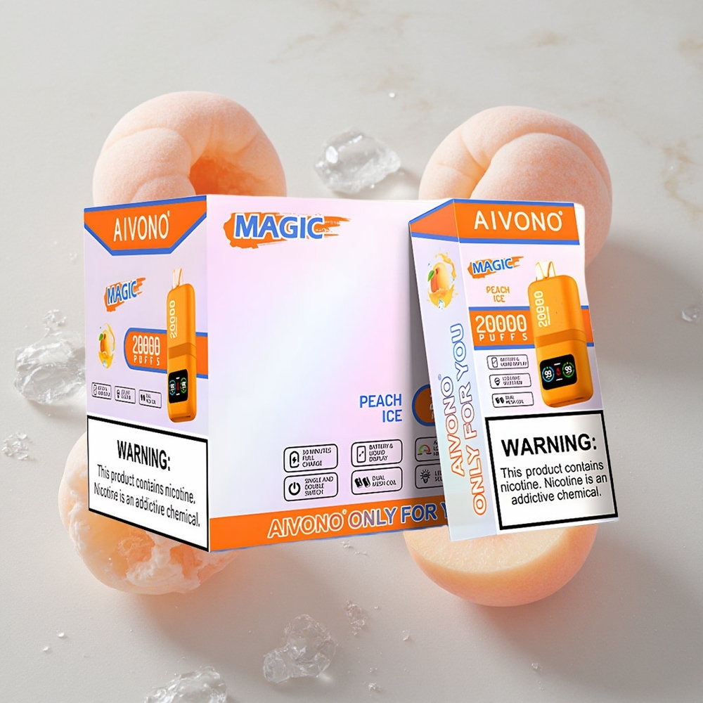 Aivono Aim Magic 20000 Puffs Vapeador Desechable Melocotón Hielo Dual Mesh Coils