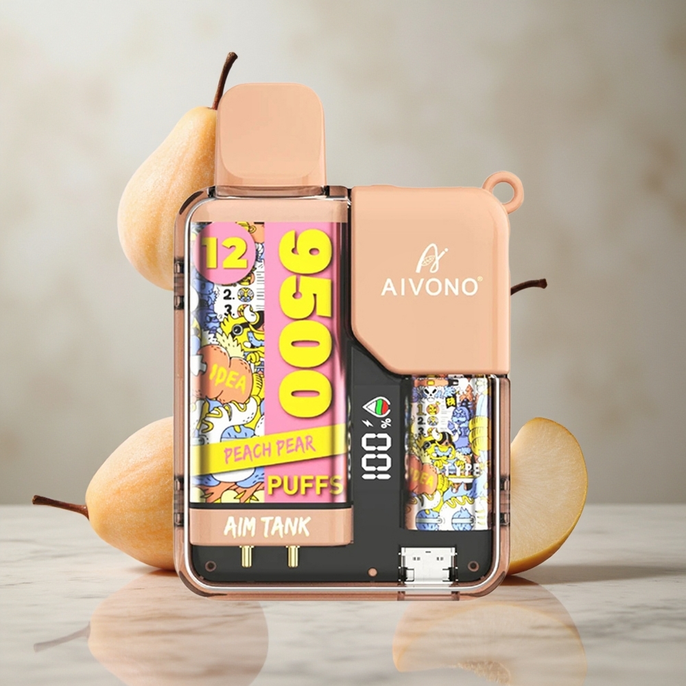 Aivono Aim Tank 9500 Puffs Vape Desechable Durazno Pera 18ml Capacidad de E-líquido