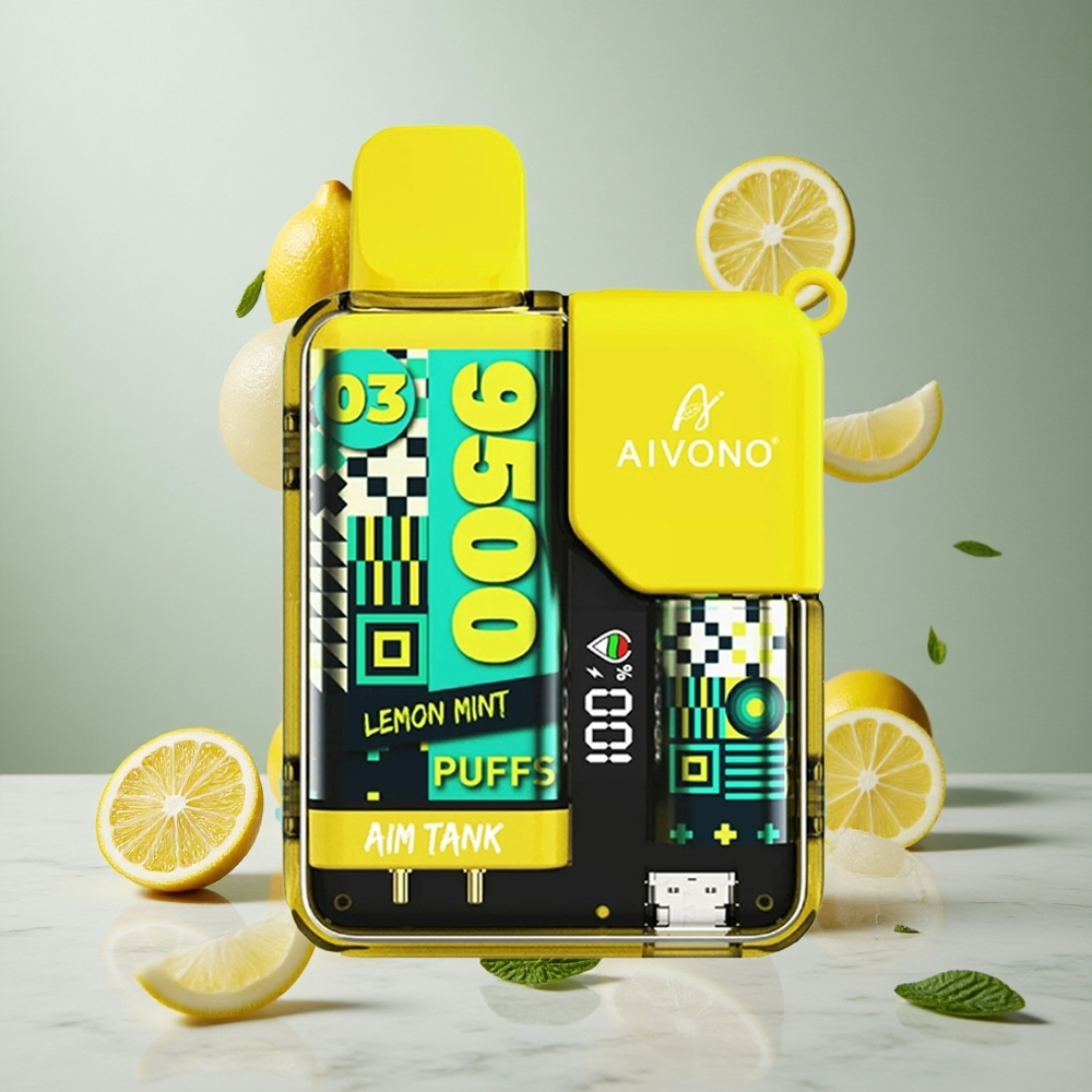 Aivono Aim Tank 9500 Puffs Vape Desechable Limón Menta 18ml Capacidad de E-líquido