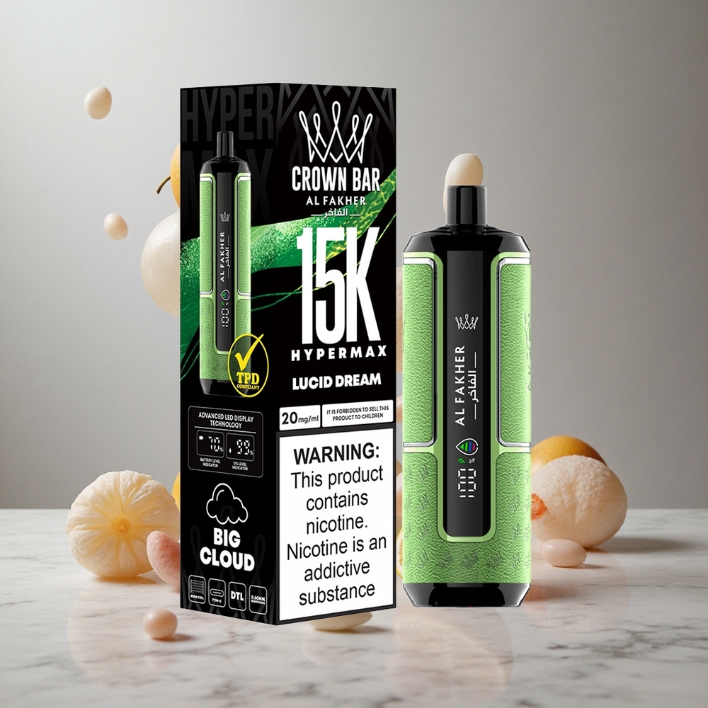 Al Fakher Crown Bar 15K Hipermáx Desechable Vape Kit Sueño Lúcido 22ml