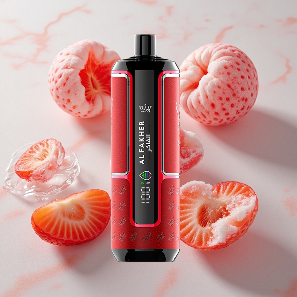 Al Fakher Crown Bar 15K Hypermax Desechable Kit de Vapeo Fresa Punch con 22ml de Capacidad de E-Líquido
