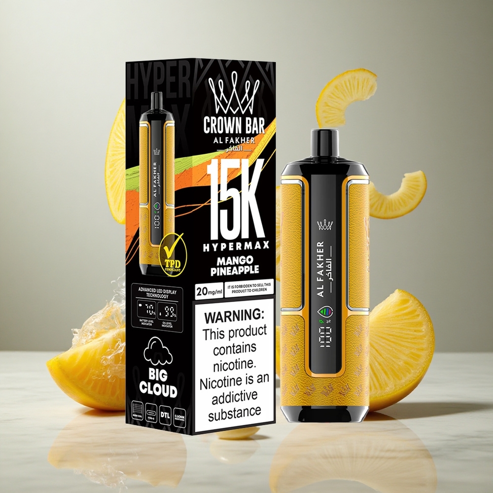 Al Fakher Crown Bar 15K Hypermax Desechable Kit de Vapeo Mango Piña 15.000 Puffs