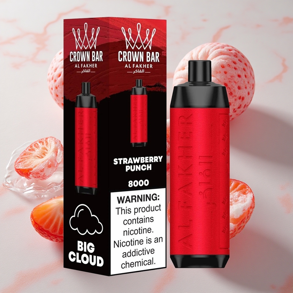 Al Fakher Crown Bar 8000 Cristal Desechable 18ml Fresa Punch