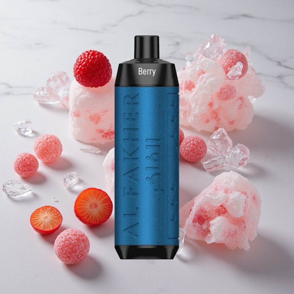 Al Fakher Crown Bar 8000 Crystal Desechable Berry Ice (Hielo Baya) con 18ml de Capacidad de Líquido