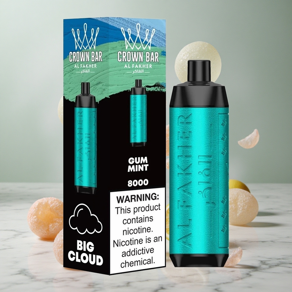 Al Fakher Crown Bar 8000 Crystal Desechable Vape Menta Chicle 18ml