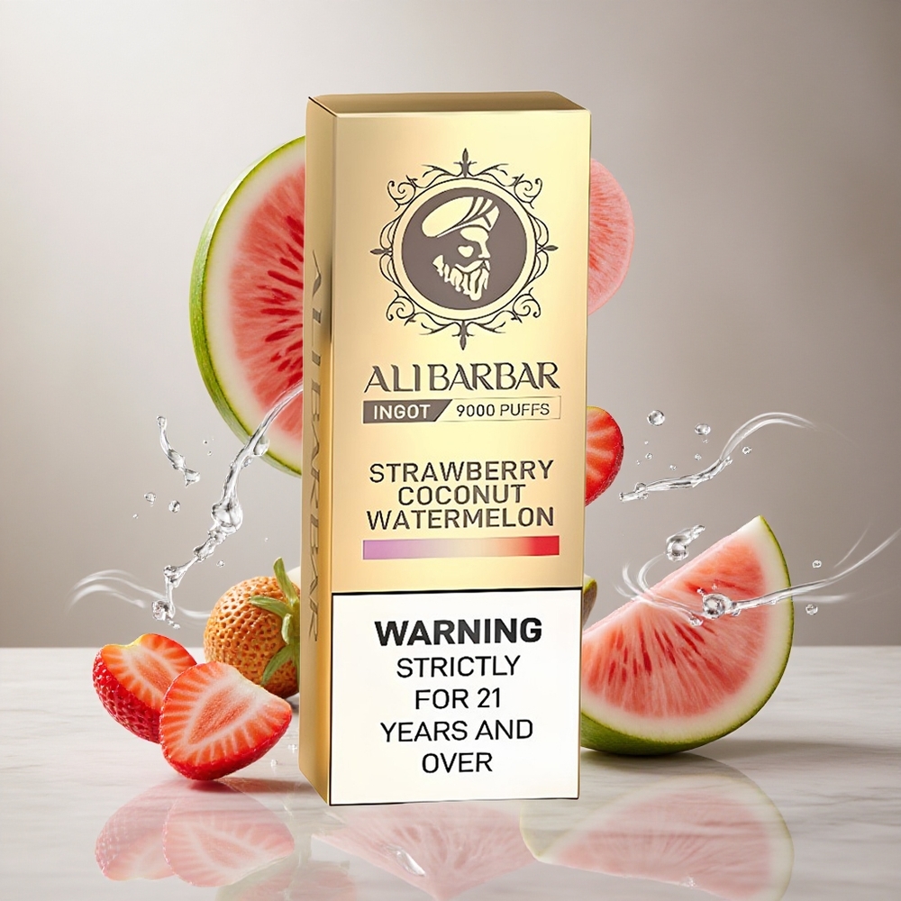 Alibarbar Ingot 9000 Puffs Fresa Coco Sandía 22ml Capacidad de E-líquido