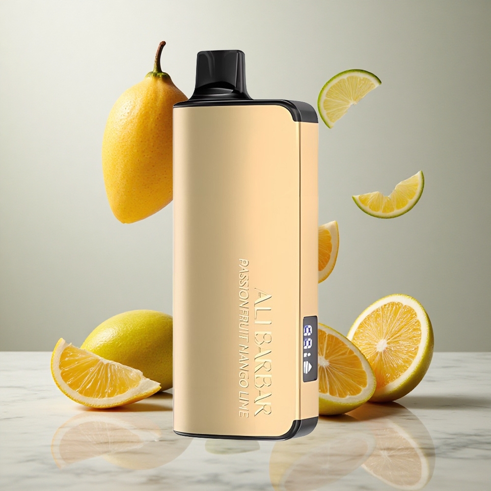 Alibarbar Ingot 9000 Puffs Vape Desechable Maracuyá Mango Lima 22ml Capacidad de E-líquido
