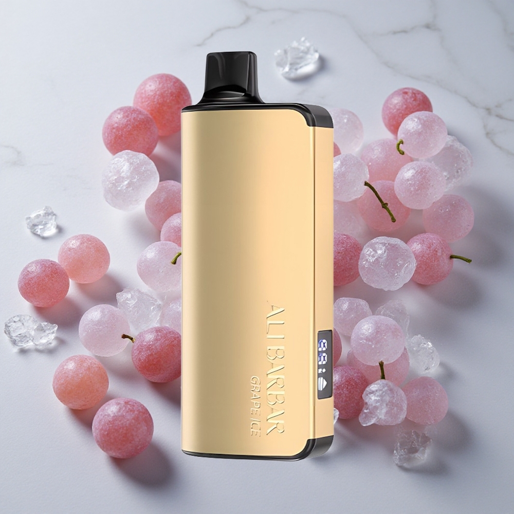 Alibarbar Ingot 9000 Puffs Vape Desechable Uva Helada con Pantalla LED