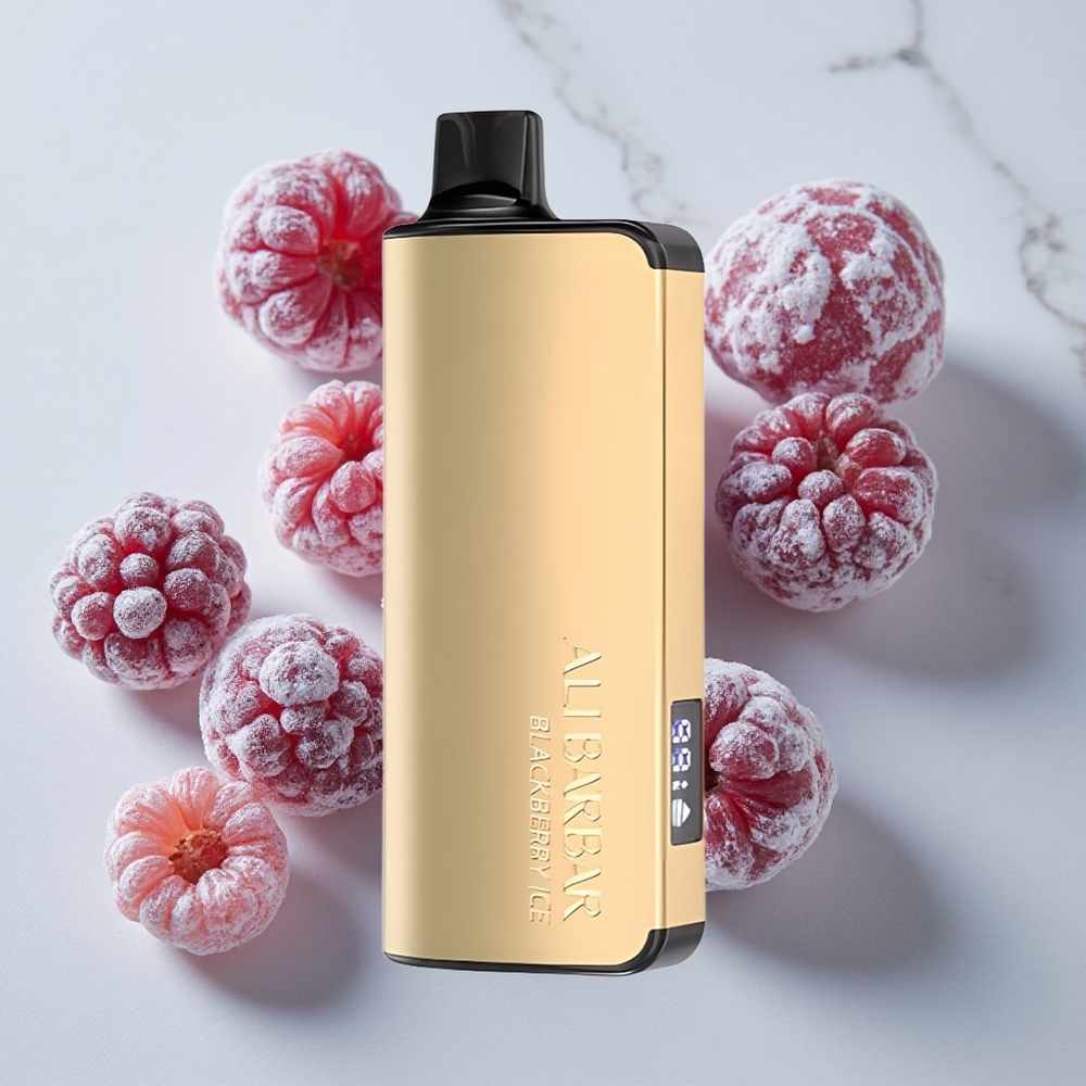 Alibarbar Ingot 9000 Puffs Vape Desechable Zarzamora Helado con Pantalla LED