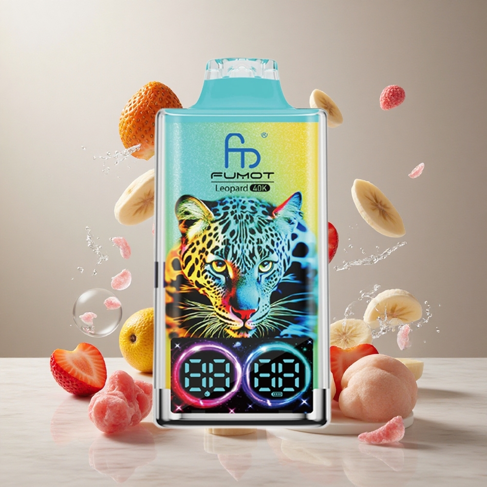 Fumot Leopard 40000 Puffs Fresa Plátano Vape Desechable con Carga Tipo-C