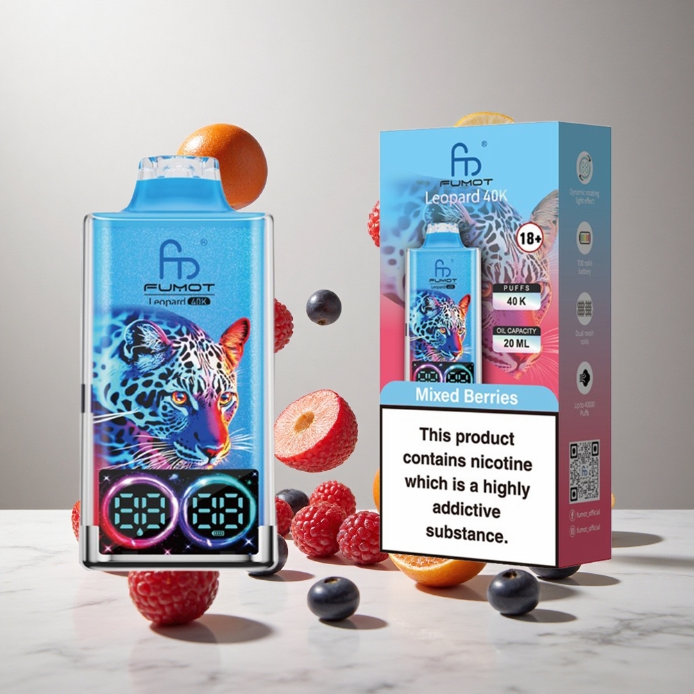 Fumot Leopard 40000 Puffs Vape Desechable Bayas Mixtas Dual Mesh