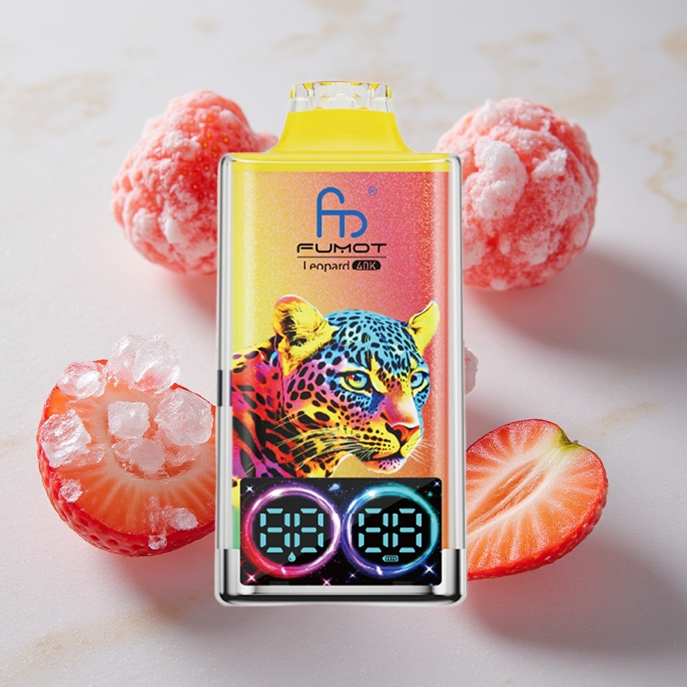 Fumot Leopard 40000 Puffs Vape Desechable Fresa Helado con Dual Mesh