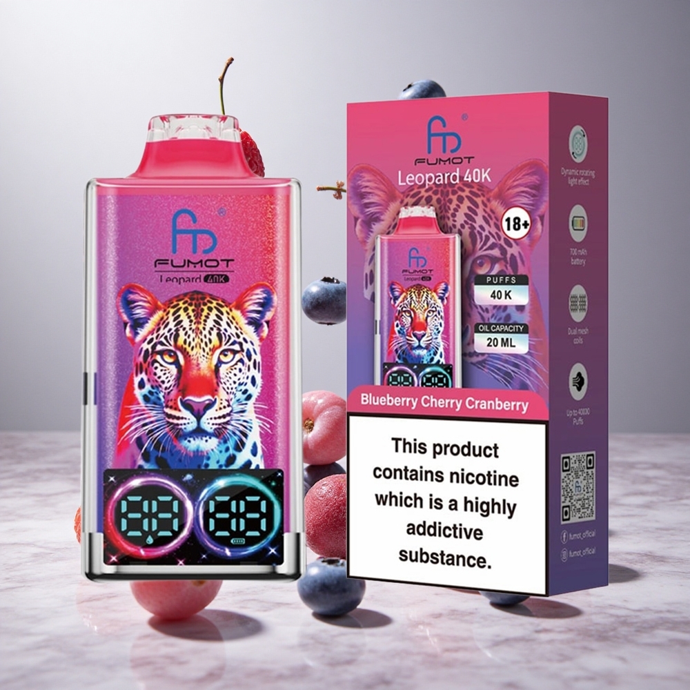 Fumot Leopard 40K Puffs Desechable Vape Arándano Azul Cereza 700mAh Batería