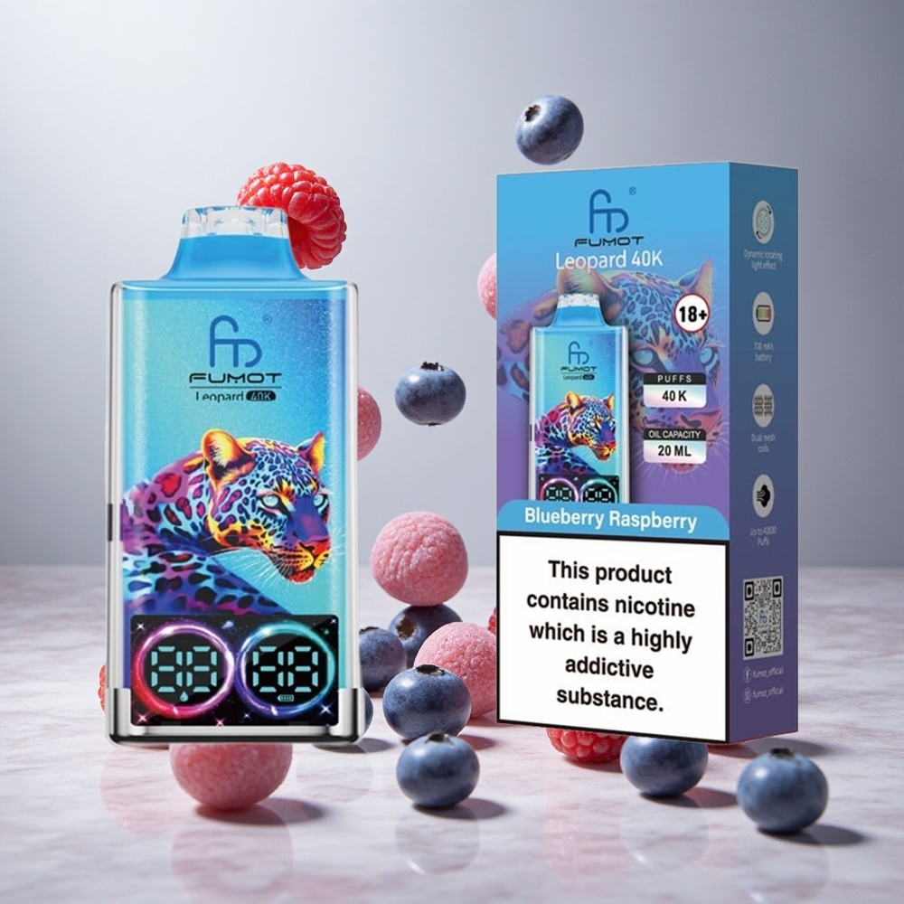 Fumot Leopardo 40K Puffs Vape Desechable Arándano Frambuesa Batería 700mAh