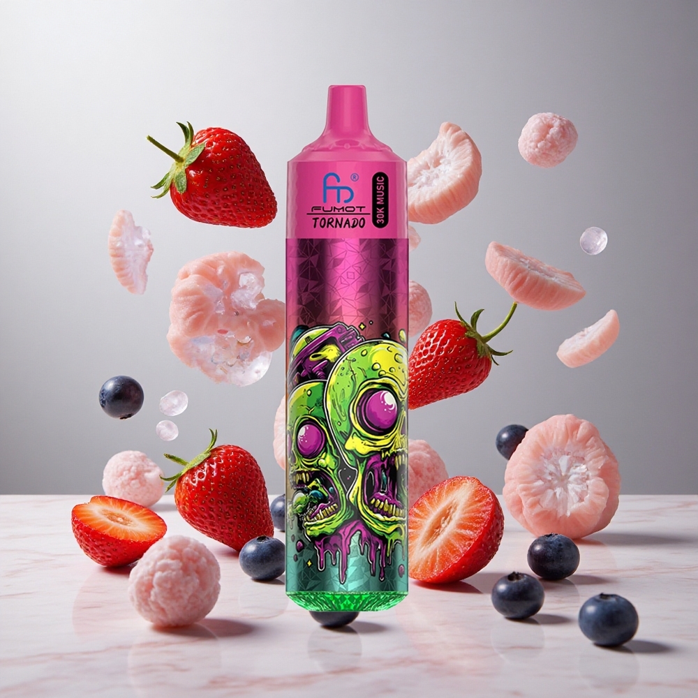Fumot RandM Tornado 30000 Puffs Fresa Arándano Capacidad de E-líquido: 30mL (precargado)