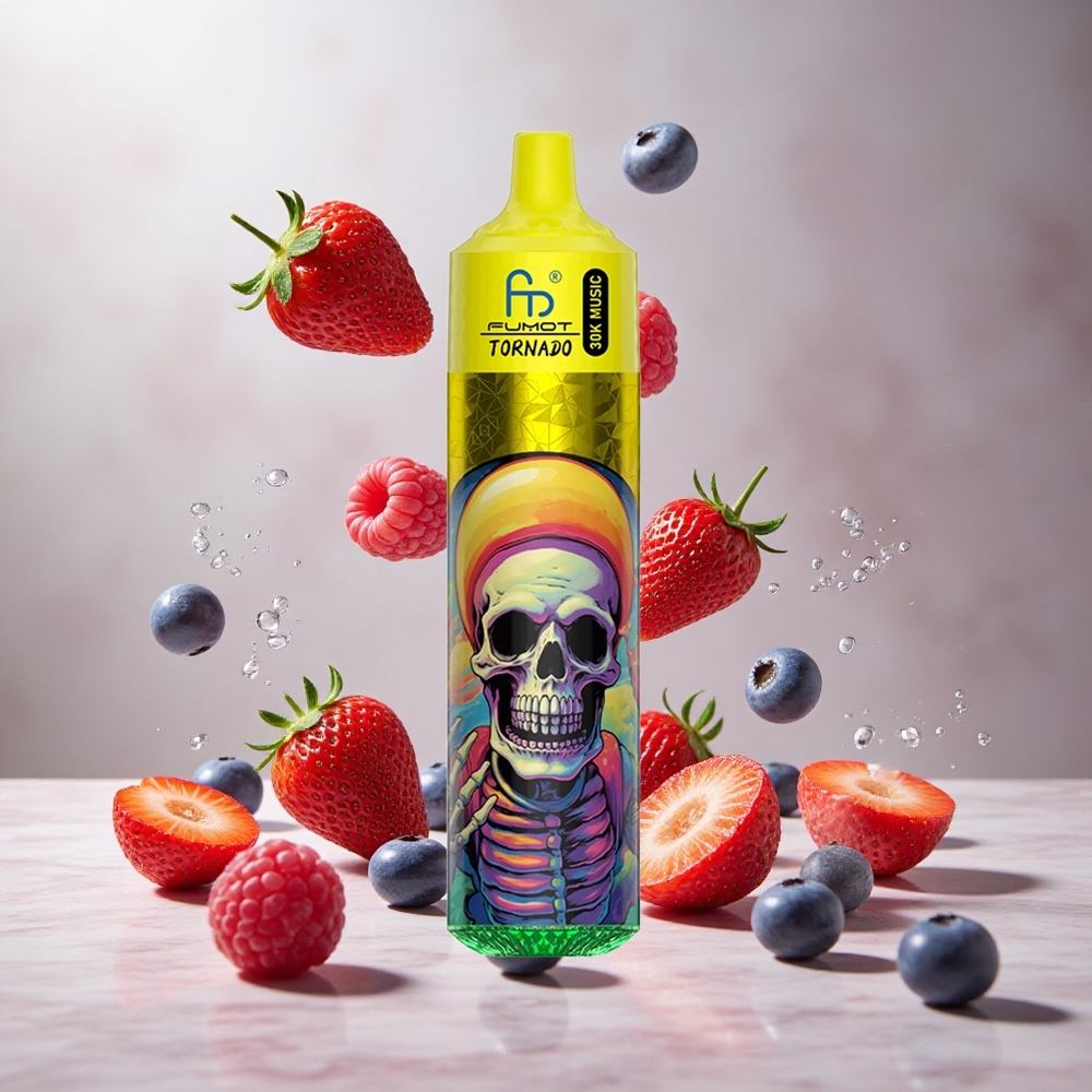 Fumot RandM Tornado 30000 Puffs Fresa Arándano Frambuesa Pantalla LED