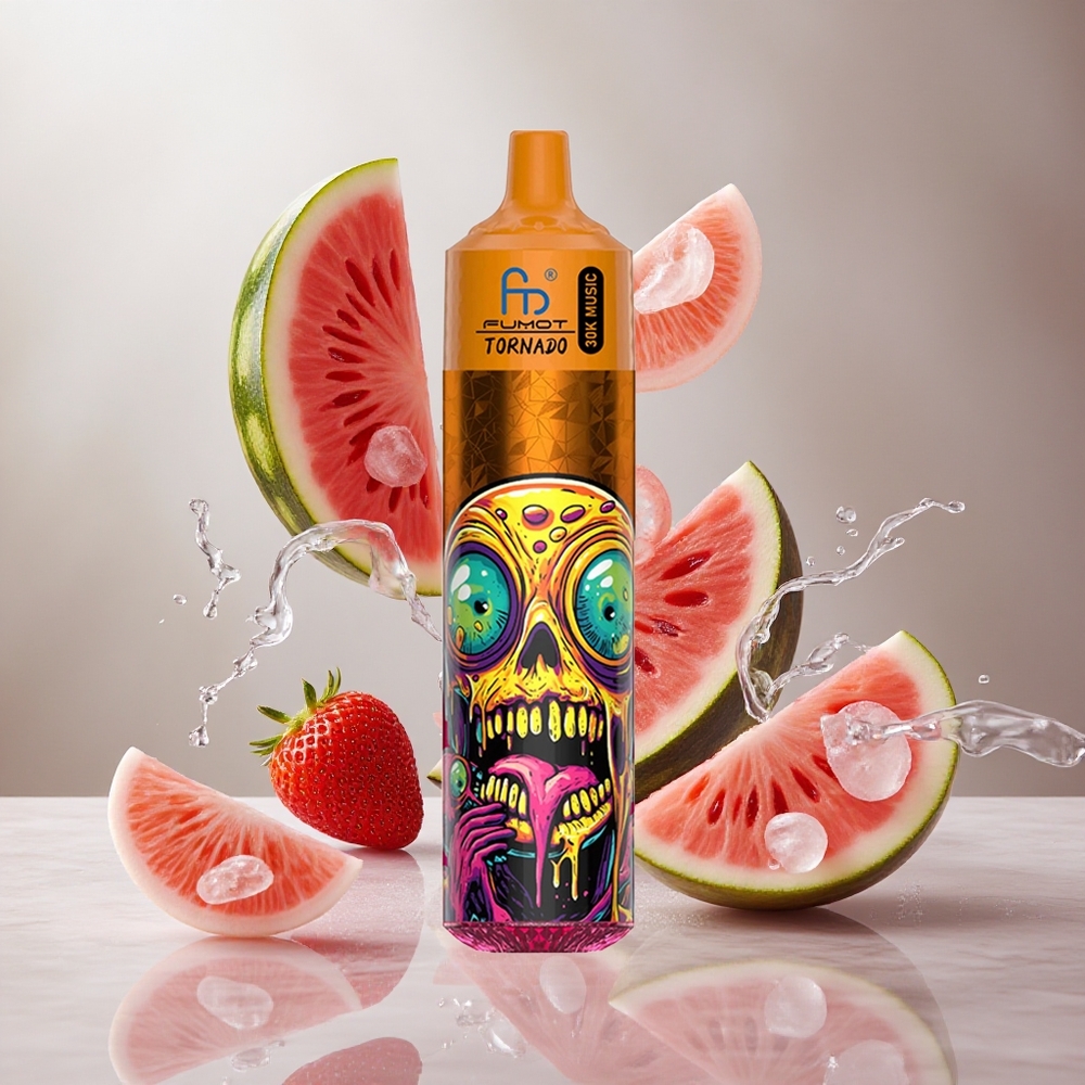 Fumot RandM Tornado 30000 Puffs Fresa Sandía Dispositivo de Vape Desechable con Pantalla LED