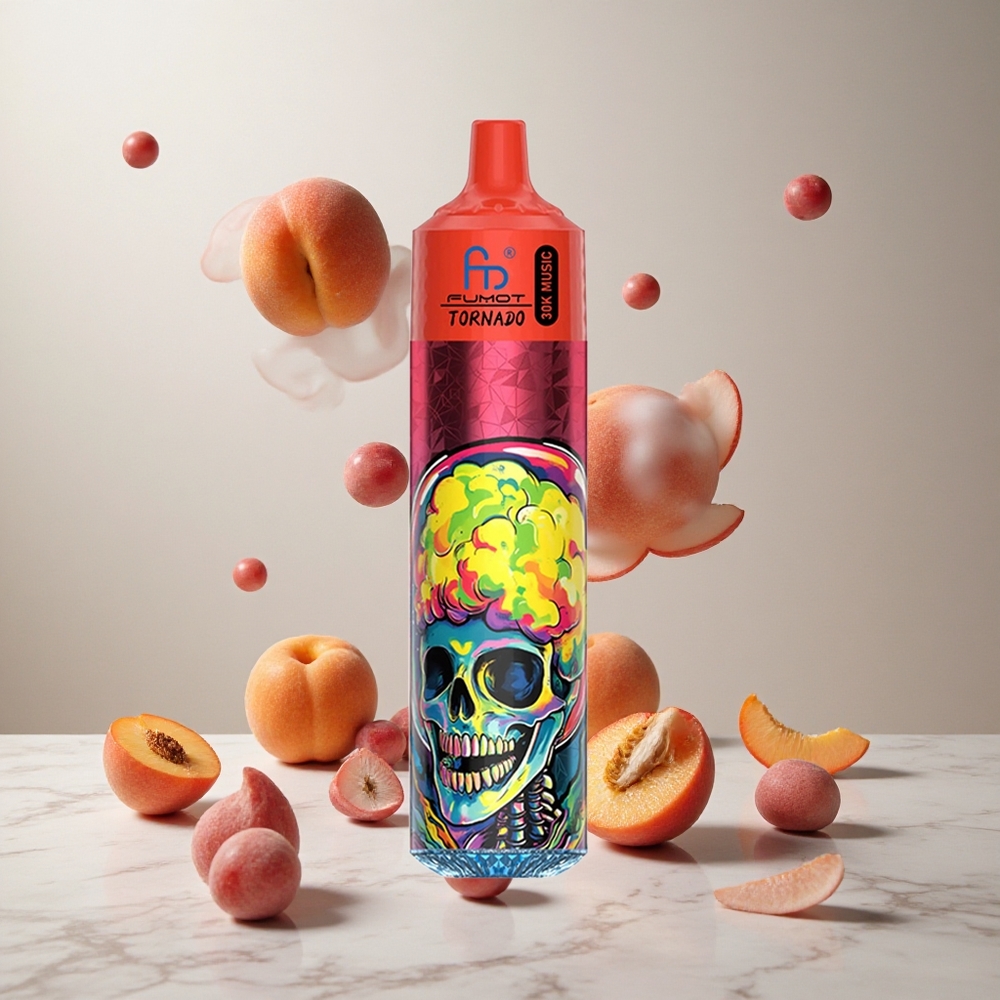 Fumot RandM Tornado 30000 Puffs Melocotón y Bayas 30mL Recargable