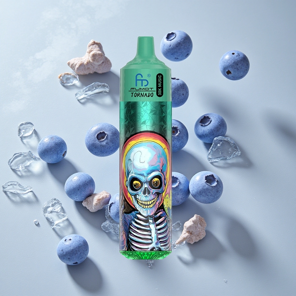 Fumot RandM Tornado 30000 Puffs Vape Desechable Arándano Helado con Pantalla LED