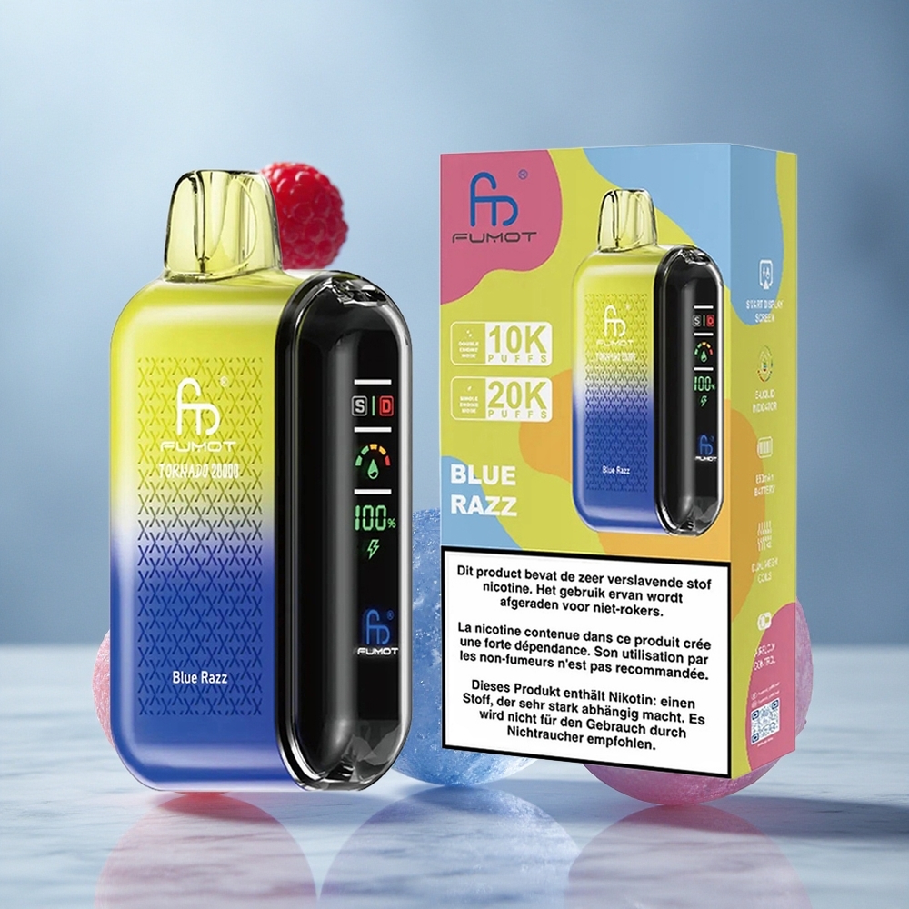 Fumot Tornado 20000 Puffs Dual Mesh Coil Vape Desechable Arándano Azul