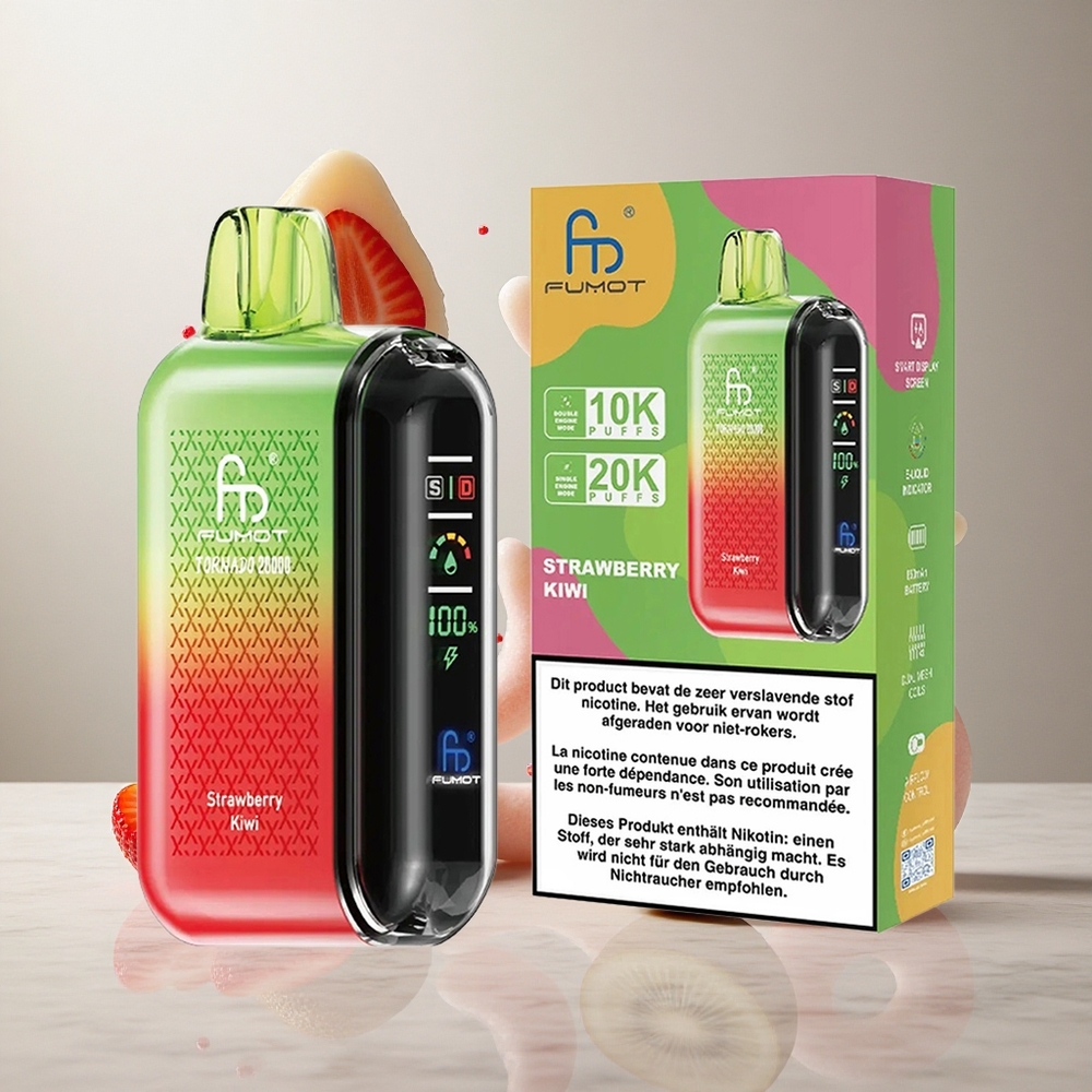 Fumot Tornado 20000 Puffs Fresa Kiwi Batería Recargable 850mAh