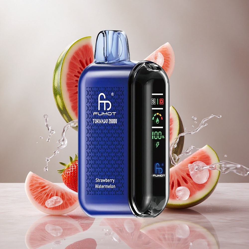 Fumot Tornado 20000 Puffs Fresa Sandía Vape Desechable con Batería Recargable 850mAh