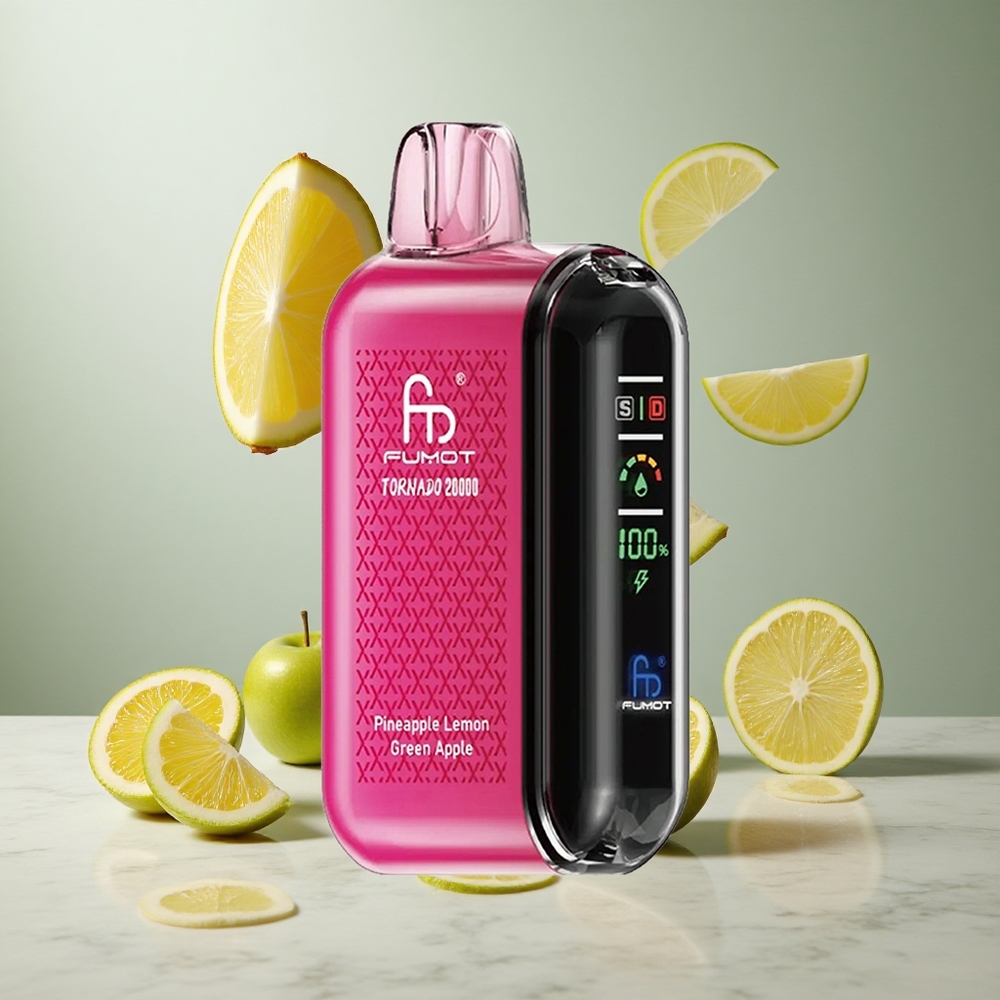 Fumot Tornado 20000 Puffs Piña Limón Manzana Verde Dual Mesh Coil