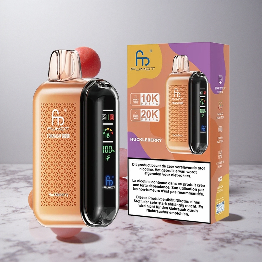 Fumot Tornado 20000 Puffs Vape Desechable Arándano Azul con Pantalla Inteligente