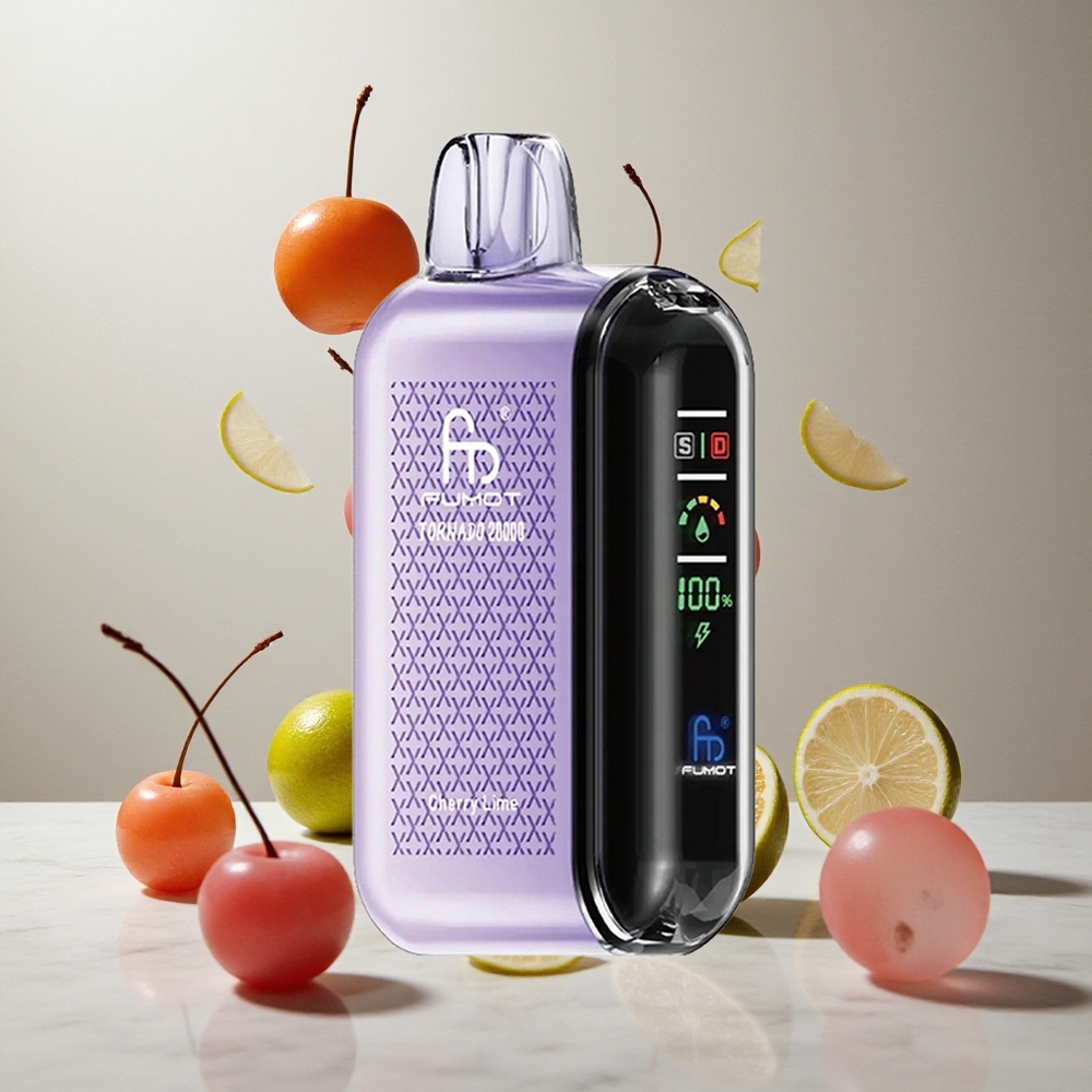Fumot Tornado 20000 Puffs Vape Desechable Cereza Lima con Batería Recargable 850mAh
