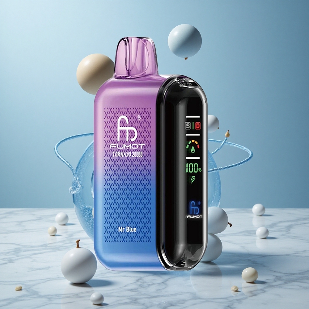 Fumot Tornado 20000 Puffs Vape Desechable Mr Azul Control de Flujo de Aire