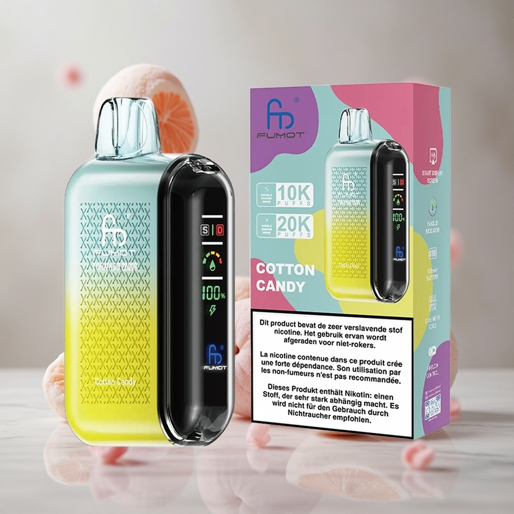 Fumot Tornado 20000 Puffs Vaporizador Desechable Algodón de Azúcar con Batería Recargable 850mAh
