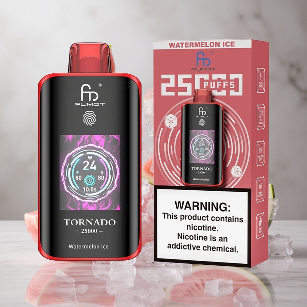 Fumot Tornado 25000 Puffs Desechable Vape Sandía Hielo con Pantalla HD