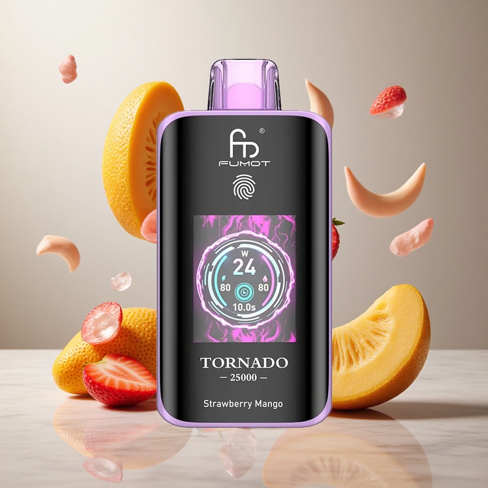 Fumot Tornado 25000 Puffs Fresa Mango Vape Desechable con Pantalla HD