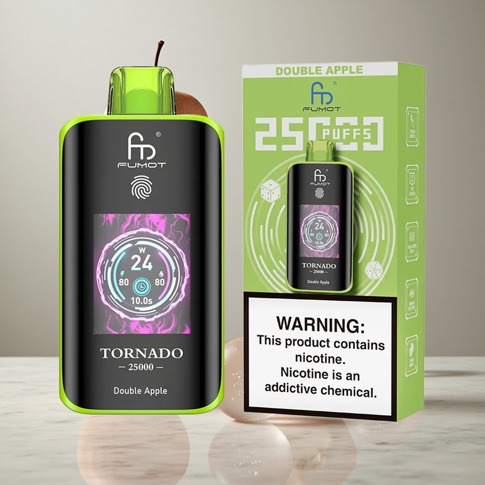 Fumot Tornado 25000 Puffs Manzana Doble Vape Desechable con Pantalla HD