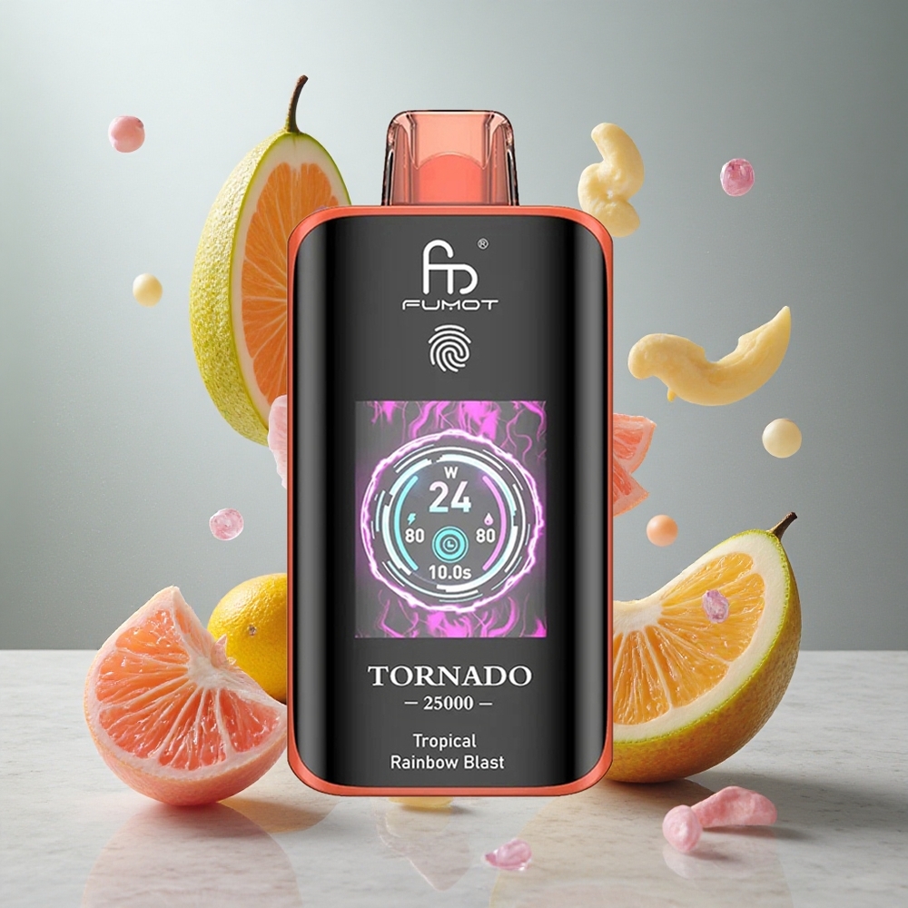 Fumot Tornado 25000 Puffs Vape Desechable Arcoíris Tropical con Pantalla HD