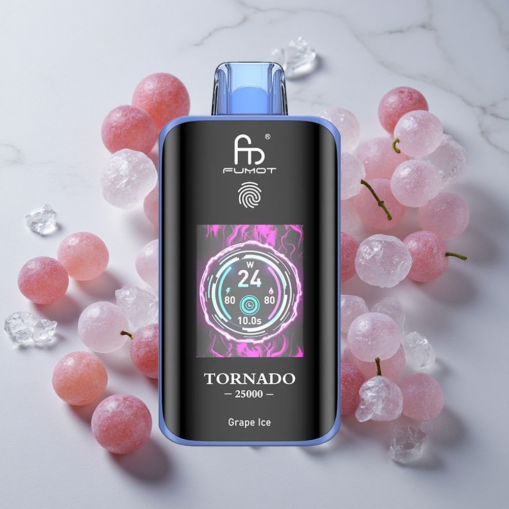 Fumot Tornado 25000 Puffs Vape Uva Hielo con Pantalla HD