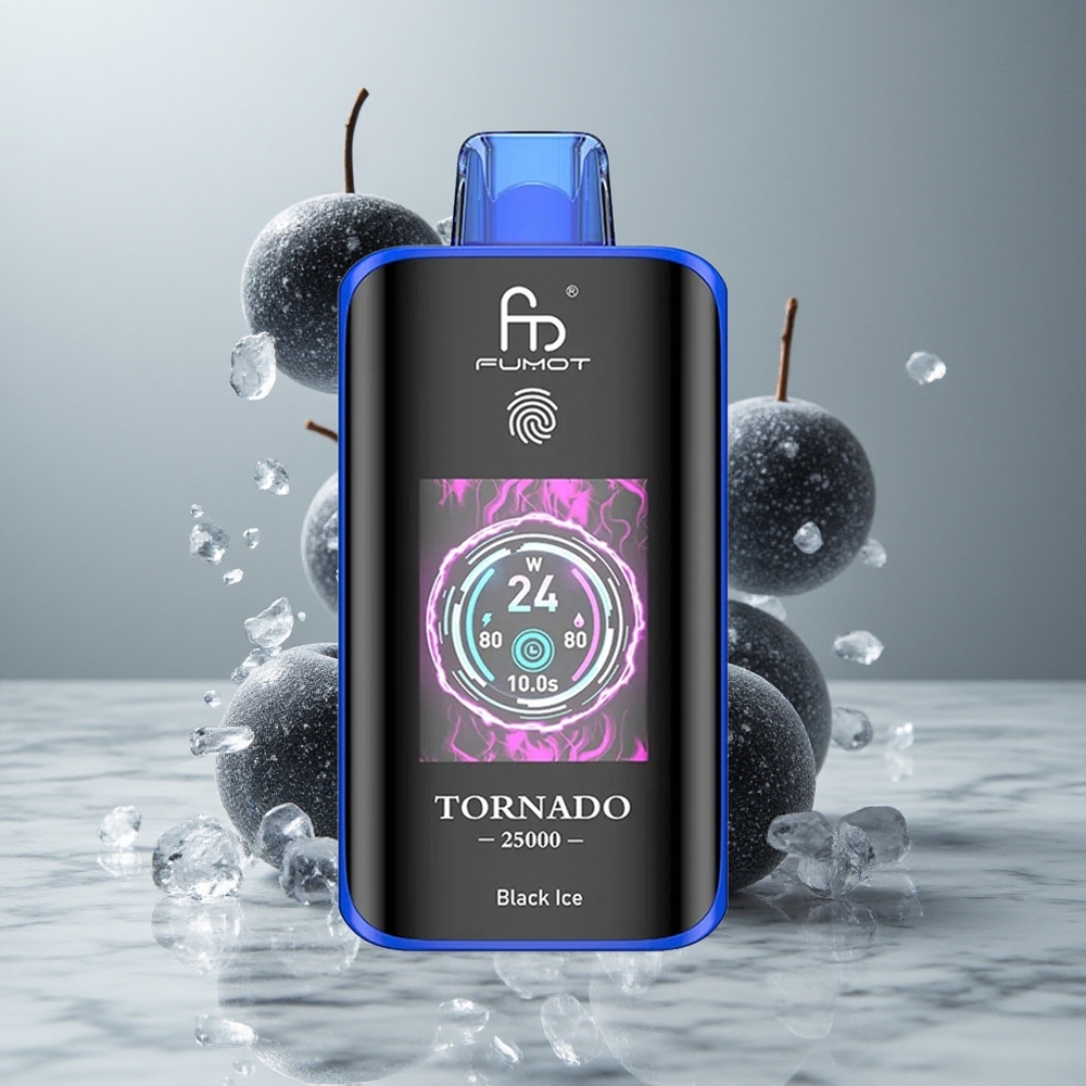 Fumot Tornado 25000 Puffs Vaporizador Desechable Hielo Negro con Pantalla HD